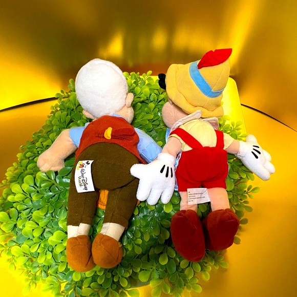 DISNEY EXCLUSIVE VTG 90s PINOCCHIO & GEPPETTO RETIRED BEAN BAG PLUSH - Picture 8 of 10